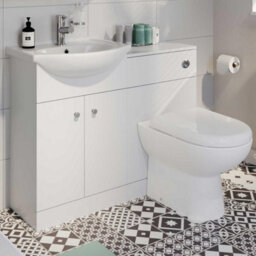 Affine Toilet & Vanity Unit Bathroom Suite Basin Sink Cabinet Furniture Modern White - thumbnail 2