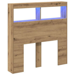 Walplus Headboard Cabinet With Led Artisan Oak 100X17X102 Cm - thumbnail 3