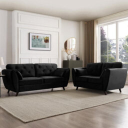 Home Detail Mona 2 Seater Sofa, Black Velvet - thumbnail 4