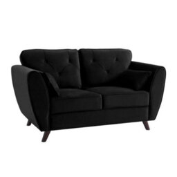 Home Detail Mona 2 Seater Sofa, Black Velvet - thumbnail 3