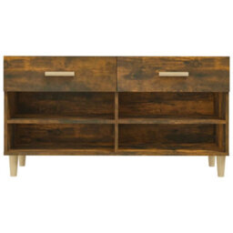Berkfield Shoe Cabinet Smoked Oak 102X35X55 Cm Engineered Wood - thumbnail 6