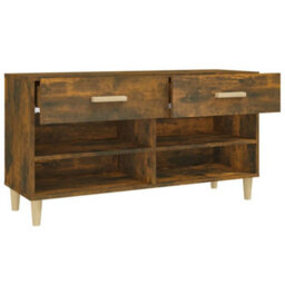 Berkfield Shoe Cabinet Smoked Oak 102X35X55 Cm Engineered Wood - thumbnail 7