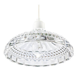Happy Homewares Modern Clear Textured Glass Dome Pendant Light Shade With Bubble Decor - thumbnail 4