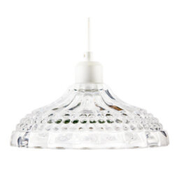 Happy Homewares Modern Clear Textured Glass Dome Pendant Light Shade With Bubble Decor - thumbnail 5