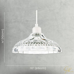 Happy Homewares Modern Clear Textured Glass Dome Pendant Light Shade With Bubble Decor - thumbnail 7