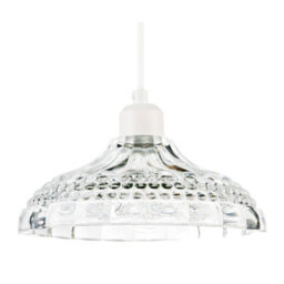 Happy Homewares Modern Clear Textured Glass Dome Pendant Light Shade With Bubble Decor - thumbnail 1