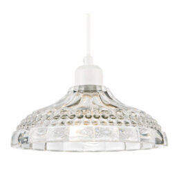Happy Homewares Modern Clear Textured Glass Dome Pendant Light Shade With Bubble Decor - thumbnail 2