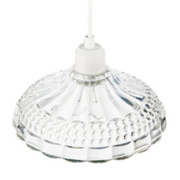 Happy Homewares Modern Clear Textured Glass Dome Pendant Light Shade With Bubble Decor - thumbnail 3
