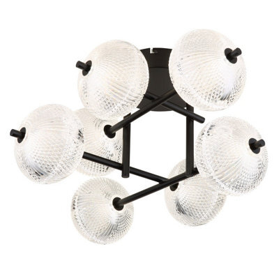 Luminosa Lighting Luminosa Aida Multi Arm Semi Flush Ceiling Lamp Matt Black Led 3000-4500K - image 1