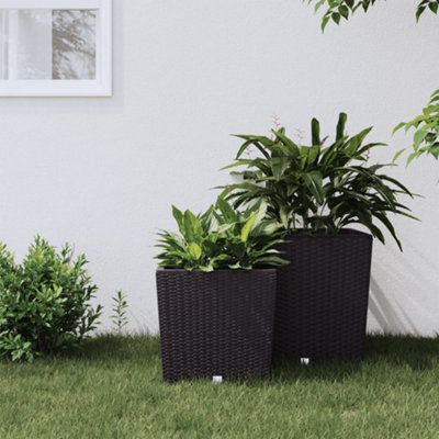 Berkfield Planter With Removable Inner Brown 21 / 32 L Pp Rattan - image 1