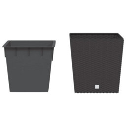 Berkfield Planter With Removable Inner Brown 21 / 32 L Pp Rattan - thumbnail 3