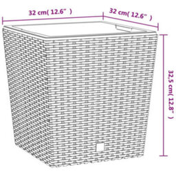 Berkfield Planter With Removable Inner Brown 21 / 32 L Pp Rattan - thumbnail 7