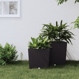 Berkfield Planter With Removable Inner Brown 21 / 32 L Pp Rattan - thumbnail 1