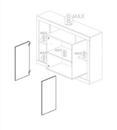 FurniComp LTD Furnicomp Viola 2 Door White Gloss And Concrete Grey Small Sideboard - thumbnail 6