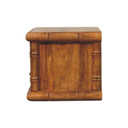 Artisan Furniture Solid Wood Bamboo Open Bedside In Amber Oak Finish, 1 Drawer With Open Shelf, Brown - thumbnail 7