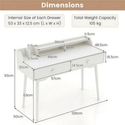 Computer Desk 120 Cm Wooden Study Table Writing Workstation - thumbnail 2