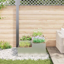 Berkfield Garden Planter Silver 100 X 100 X 48 Cm Galvanised Steel - thumbnail 4