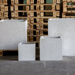Jōbū Jobu Home - 85Cm Extra Large Square Planter For Trees And Feature Plants - 459L Cubrosa - White Mist (White Off-White Cream)