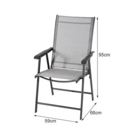 Set Of 2 Folding Garden Patio Chairs Outdoor Lounge Armchair Dining Chair - thumbnail 2