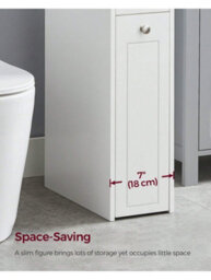 LEDREM Small Bathroom Cabinet, Slim Bathroom Storage Unit, Bathroom Organiser, Freestanding Toilet Paper Storage Cabinet - thumbnail 3