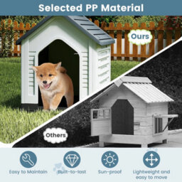 Puppy Cage Kennel Plastic Dog House With Metal Lockable Door - thumbnail 5