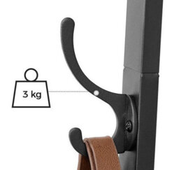 Modcraft Industrial Coat Rack With Hooks And 3-Tier Storage Shelves - Black & Rustic Brown - thumbnail 4