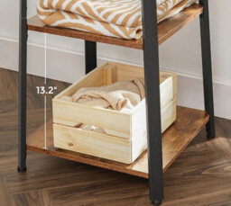 Modcraft Industrial Coat Rack With Hooks And 3-Tier Storage Shelves - Black & Rustic Brown - thumbnail 3