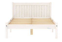 Save On Goods UK 4Ft6 Double White Washed Painted Wood Bed Frame.wooden Shaker Style,low Footend Bedstead - thumbnail 3
