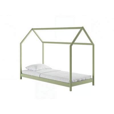 Arte Wooden Single House Bed Lucky Olive - Earthy Olive House-Shaped Bed With Slats For Nature-Inspired Bedrooms - image 1