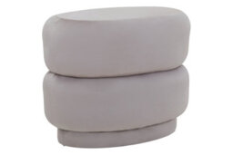 Premier Housewares Interiors By Premier Mink Velvet Round Footstool, Round Stool With Tufted Details, Pouffee With Decorative Round Design - thumbnail 2