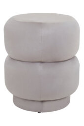 Premier Housewares Interiors By Premier Mink Velvet Round Footstool, Round Stool With Tufted Details, Pouffee With Decorative Round Design - thumbnail 3