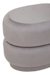 Premier Housewares Interiors By Premier Mink Velvet Round Footstool, Round Stool With Tufted Details, Pouffee With Decorative Round Design - thumbnail 5