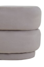 Premier Housewares Interiors By Premier Mink Velvet Round Footstool, Round Stool With Tufted Details, Pouffee With Decorative Round Design - thumbnail 4