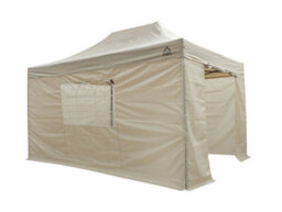 All Seasons Gazebos 3X4.5 Full Waterproof Pop Up Gazebo With 4 Lightweight Side Panels And Accessories Beige - thumbnail 1