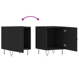 Berkfield Bedside Cabinets 2 Pcs Black 40X40X50 Cm Engineered Wood - thumbnail 9