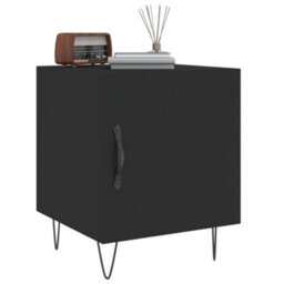 Berkfield Bedside Cabinets 2 Pcs Black 40X40X50 Cm Engineered Wood - thumbnail 4