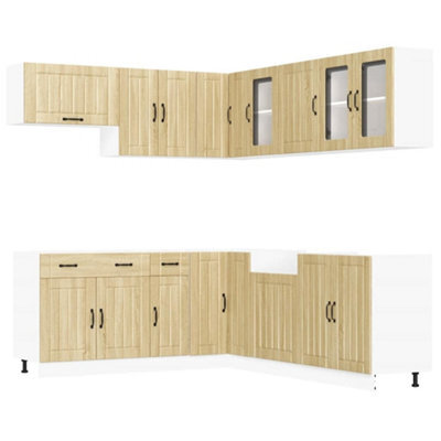 Berkfield Elegant 11 Piece Kitchen Cabinet Set Lucca Sonoma Oak Engineered Wood