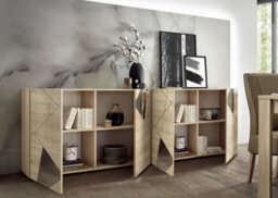 FurniComp LTD Furnicomp Giulia 4 Door Oak Sideboard With Mirrors - thumbnail 2