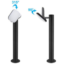 Long Life Lamps Company Adjustable 12W Led Bollard Outdoor Garden Light Stainless Steel Black Finish Warm White Zlc355Bww - thumbnail 5