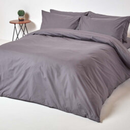 Homescapes Dark Grey Egyptian Cotton Fitted Sheet 200 Tc, Super King - thumbnail 4