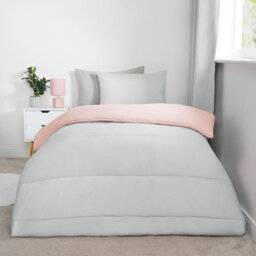 OHS Coverless 10.5 Tog Duvet & Pillowcase, Blush/grey - Single - thumbnail 2