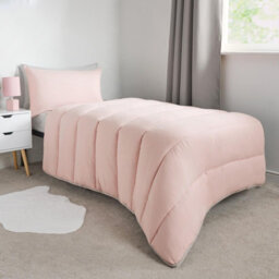 OHS Coverless 10.5 Tog Duvet & Pillowcase, Blush/grey - Single - thumbnail 3