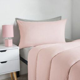 OHS Coverless 10.5 Tog Duvet & Pillowcase, Blush/grey - Single - thumbnail 4