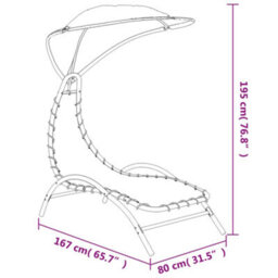 Berkfield Sun Lounger With Canopy Black 167X80X195 Cm Fabric And Steel - thumbnail 6