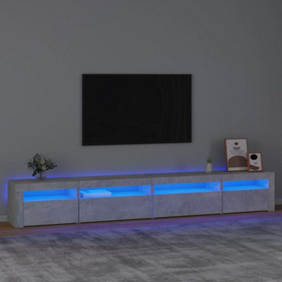 Walplus Tv Cabinet With Led Lights Concrete Grey 270X35X40 Cm - image 1