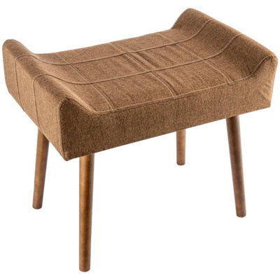 Brown Vanity Stool Upholstered Dressing Table Chair - image 1