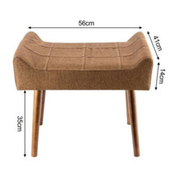 Brown Vanity Stool Upholstered Dressing Table Chair - thumbnail 2