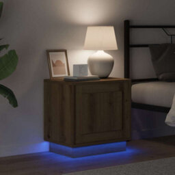 Berkfield Modern Bedside Cabinets With Led Lights 2 Pcs Artisan Oak 44X34.5X45 Cm - thumbnail 5