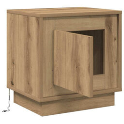 Berkfield Modern Bedside Cabinets With Led Lights 2 Pcs Artisan Oak 44X34.5X45 Cm - thumbnail 7