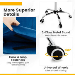 Adjustable Vanity Chair Upholstered Velvet Arm Chair - thumbnail 5